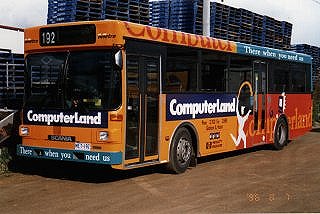 Advertising for computer companies has appeared on several buses in Metro's fleet - here is bus 192 with advertising for Computerland.