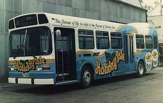 Bus 626 carrying and advertisement for Table Cape margarine.